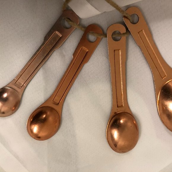 VINTAGE  MEASURING SPOONS 5 SETS BLK FARBERWARE COPPER FIESTAWARE FOX RUN WHITE - Picture 8 of 14
